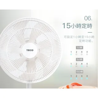 【TECO 東元】日系風格14吋DC遙控擺頭立扇(XA1479BRD)