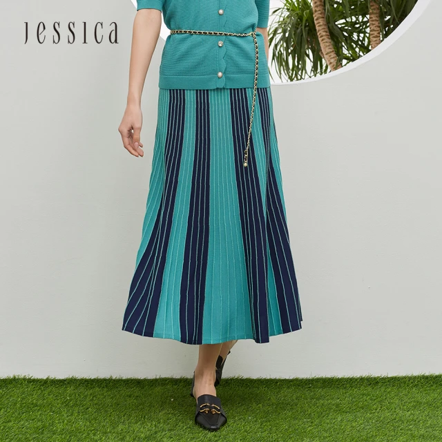 JESSICA 休閒百搭拼接緞面拉鏈鬆緊腰上衣J35301（