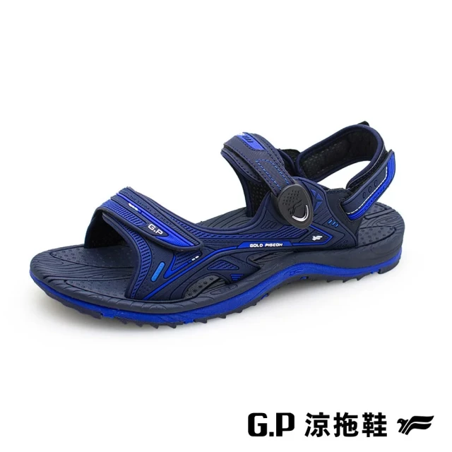 【G.P】戶外休閒磁扣涼拖鞋 男鞋(藍色)