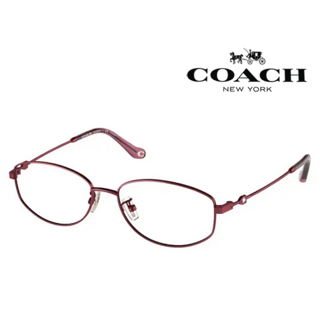 【COACH】時尚典雅光學眼鏡 輕量純鈦材質 精緻單鑽設計 HC5144TD 9048 深酒紅 公司貨