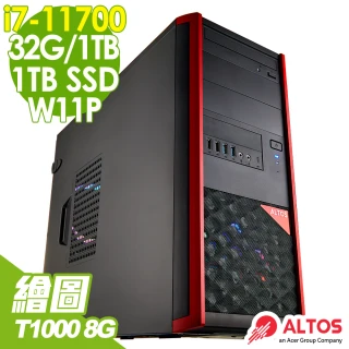 【Acer 宏碁】Altos P10F7 水冷工作站 i7-11700/32G/1TSSD+1TB/T1000 8G/500W/W11P
