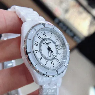 【COACH】COACH蔻馳女錶型號CH00076(白色錶面白錶殼白陶瓷錶帶款)