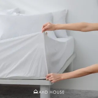 【AnD Bedding】天絲針織防水高透氣床包式保潔墊枕套組(雙人/床包式/防水透氣)