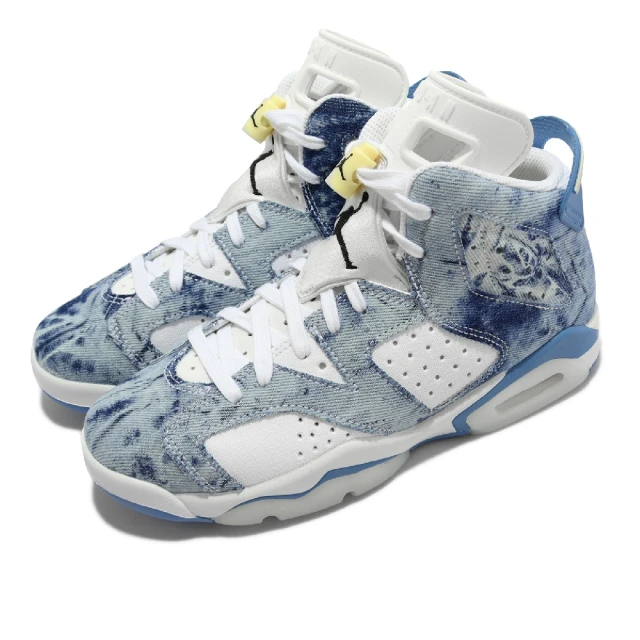 NIKE 耐吉【NIKE 耐吉】休閒鞋 Air Jordan 6 Retro GS 大童 女鞋 藍 白 水洗丹寧 AJ6 高筒(DM9045-100)