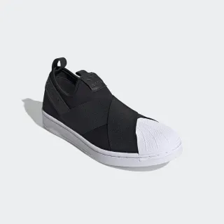 【adidas 愛迪達】休閒鞋 男鞋 女鞋 運動鞋 貝殼鞋 繃帶鞋 襪套 SUPERSTAR SLIP ON 黑 FW7051