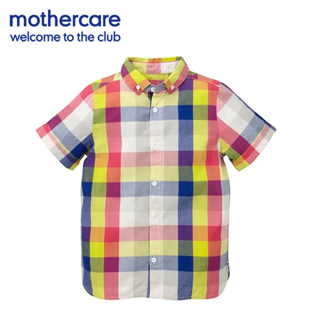 mothercare【mothercare】粉藍黃格紋短袖襯衫/上衣(3-10歲)