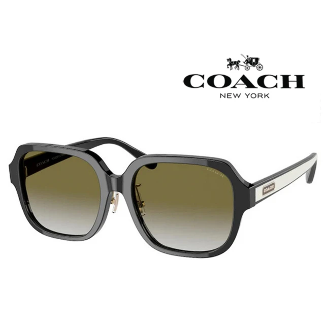 COACH【COACH】亞洲版 時尚太陽眼鏡 舒適可調鼻墊設計 HC8335F 50027Z 黑框漸層鏡片 公司貨