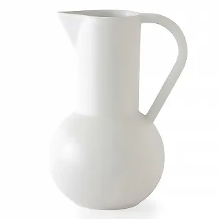 【Fubon Art 富邦藝術】MoMA美術館 丹麥Raawii手工陶製純色水瓶 中型(Strom系列 餐桌 水壺 花瓶)