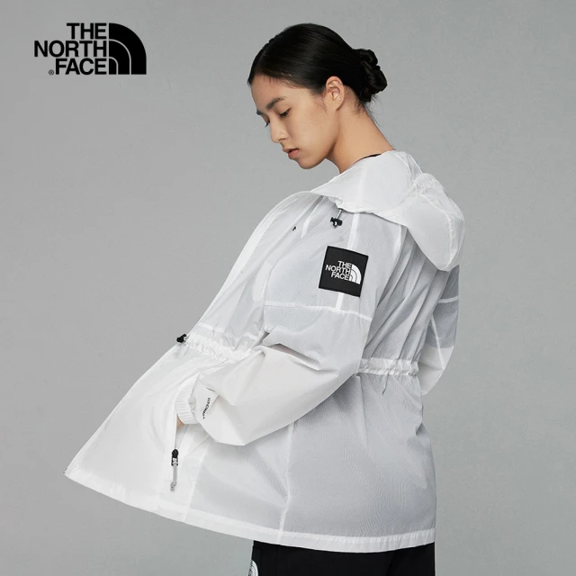 The North Face【The North Face】北面UE女款白色防風防潑水輕薄可收腰連帽外套｜7R1YFN4