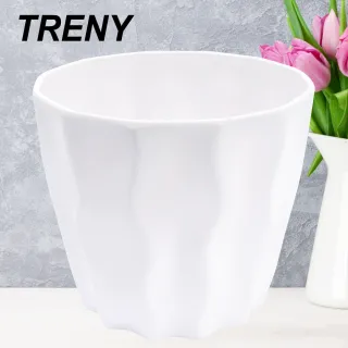 【TRENY】北歐曲面花盆套盆8吋白