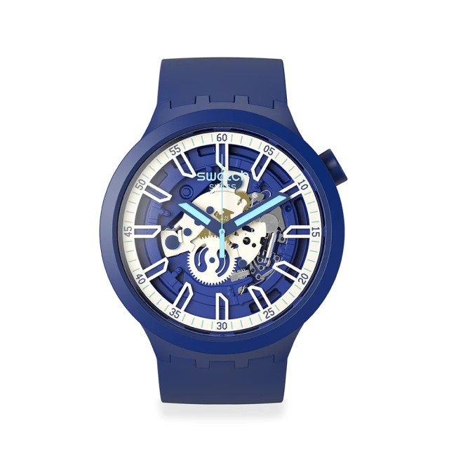 【SWATCH】BIG BOLD系列手錶ISWATCH BLUE 湛藍 男錶 女錶(47mm)