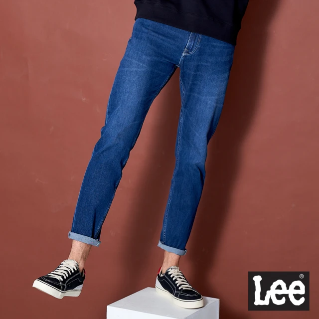 Lee【Lee】705 中腰標準小直筒 男牛仔褲-中藍洗水(4 way 四面彈 系列)