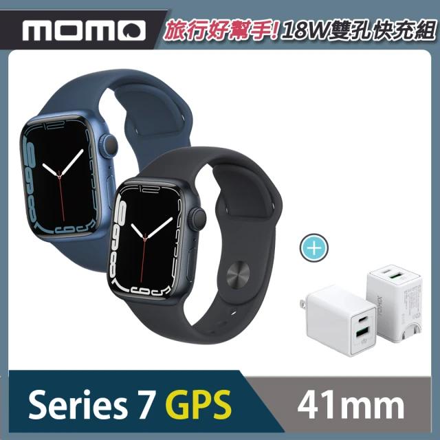 迷你旅充超值組★【Apple 蘋果】Apple Watch S7 41公釐 GPS版(鋁金屬錶殼配運動錶帶)