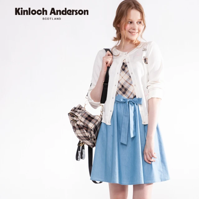 【Kinloch Anderson】金安德森女裝 雪紡剪接牛仔洋裝(卡其)