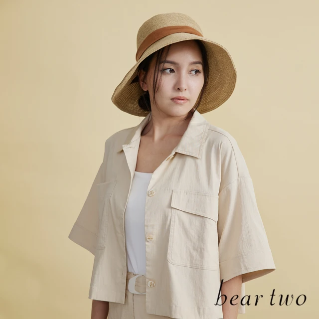 bear two【bear two】大口袋落肩短版襯衫(兩色)