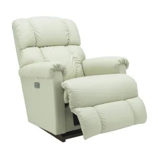 【HOLA】La-Z-Boy 單人全牛皮沙發/電動式休閒椅皮沙發-米白色(皮沙發-米白色)