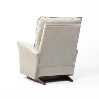【HOLA】La-Z-Boy 單人全牛皮沙發/電動式休閒椅1PT765-淺灰色