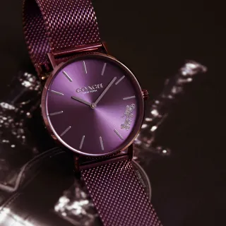 【COACH】經典小馬車紫色米蘭帶腕錶 年中慶(CO14503484)