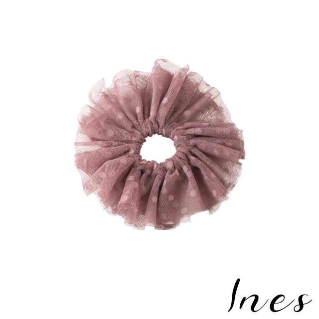 INES【INES】蕾絲髮圈 點點髮圈/法式蕾絲復古甜美點點蕾絲造型小號髮圈 大腸圈(4色任選)