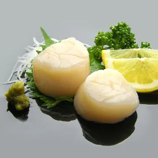 【低溫快配-優鮮配】北海道原裝刺身用大顆M生食干貝1盒(1kg/約26-30顆-凍)