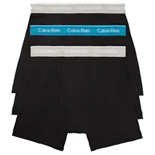 【Calvin Klein 凱文克萊】2022男經典棉質彩色褲頭黑色四角內著混搭3件組-網(預購)