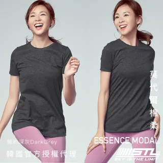 【STL】yoga 韓國 本質 莫代爾棉 女 運動機能 圓領 長版 蓋臀 短袖 上衣 T恤(Essence Modal SS／多色)