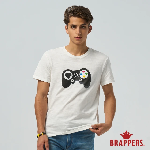 【BRAPPERS】男款 電玩印花系列-電玩把手印花T恤(米白)