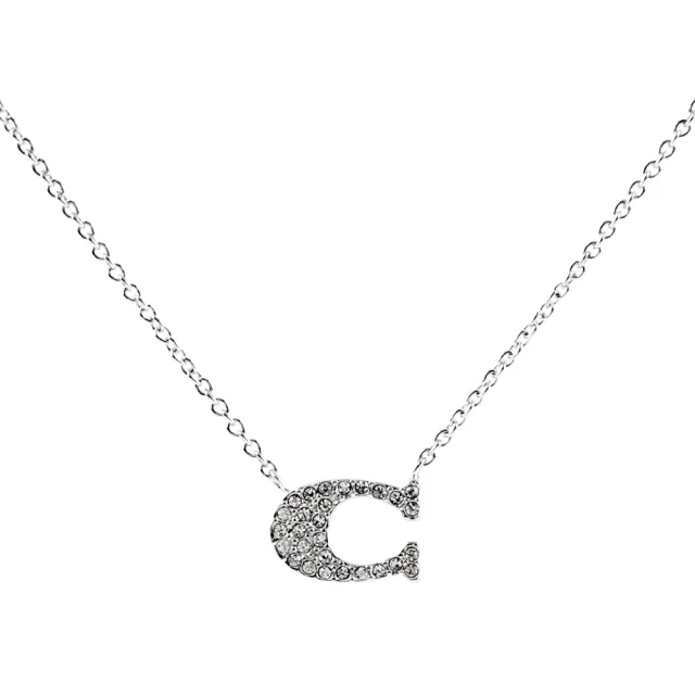 COACH【COACH】C Logo水鑽項鍊(銀色)