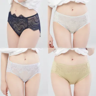 【Swear 思薇爾】Panty小褲系列M-XXL蕾絲中腰三角女內褲12件組(隨機出貨)