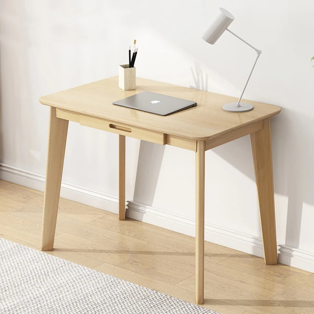 【AOTTO】北歐風實木桌腳單抽屜書桌 電腦桌(工作桌 化妝桌 桌子 辦公桌)