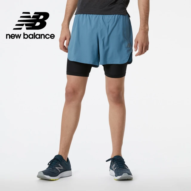 NEW BALANCE【NEW BALANCE】NB 7吋兩件式短褲_男性_藍綠色_MS11279SGD