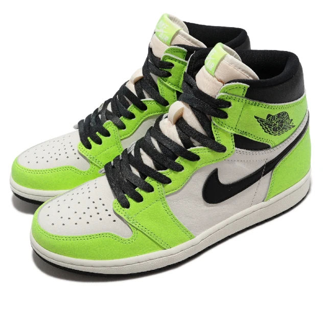 NIKE 耐吉【NIKE 耐吉】休閒鞋 Air Jordan 1 Retro High OG 男鞋 螢光綠 Visionaire(555088-702)