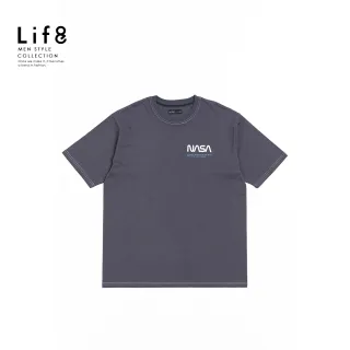 【Life8】ALL WEARS 航空系列 太空梭發射 明線印花短袖上衣(41089)