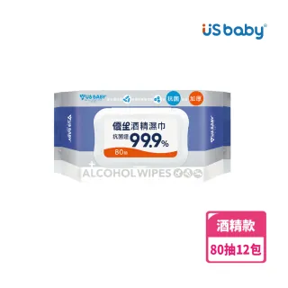 【US BABY 優生】超厚型抗菌酒精濕巾80抽(12包)