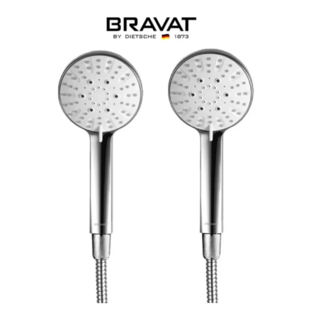 【特力屋】組BRAVAT雨林三段蓮蓬頭不鏽鋼軟管組-2入