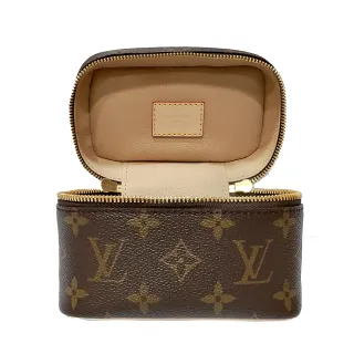 【Louis Vuitton 路易威登】M44936 經典NICE NANO帆布Monogram花紋小型化妝箱/手提包(棕色)