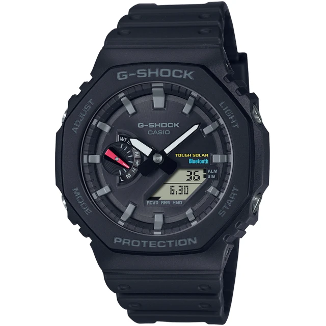 【CASIO 卡西歐】G-SHOCK 藍牙 太陽能 八角農家橡樹雙顯手錶(GA-B2100-1A)