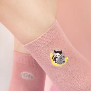 【AHUA 阿華有事嗎】HUAER 台灣原創設計襪 漂浮貓咪月球 Z0009(中筒襪 女襪子 男襪子 中性襪 MIT品質保證)