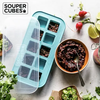 【Souper Cubes】多功能食品級矽膠保鮮盒-3件組6格+10格+10格(美國FDA食品級 獨家專利設計)