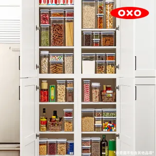 【美國OXO】POP按壓保鮮盒正方超值3入組(密封罐/收納盒)