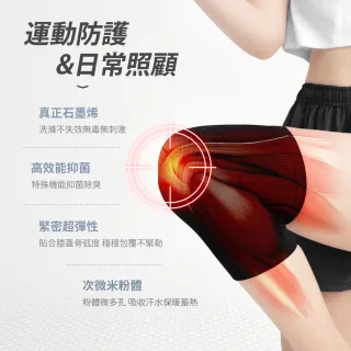 【GIAT】石墨烯遠紅外線男女適用彈力護膝套(2雙組-台灣製MIT)