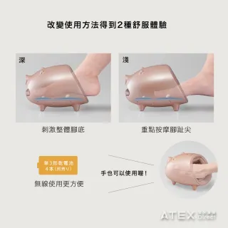 【日本ATEX官方旗艦館】Lourdes小豬造型手足兩用按摩器(腳底按摩/手部按摩)