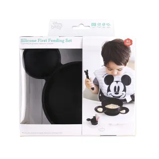 【Bumkins】迪士尼寶寶矽膠餐碗組-黑色米奇(迪士尼可愛造型)