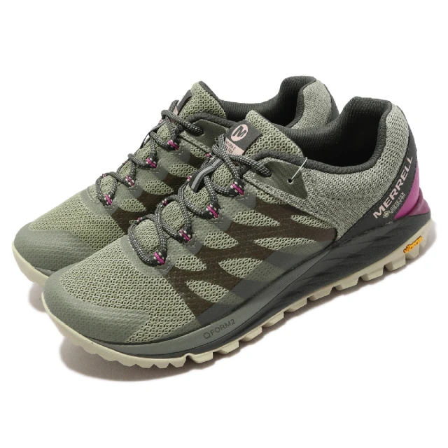 【MERRELL】戶外鞋 Antora 2 GTX 女鞋 軍綠 黑 登山鞋 防水 抗撕裂 黃金大底(ML067202)