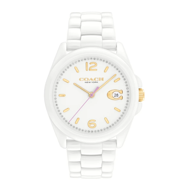 COACH【COACH】優雅典鑽白色陶瓷腕錶36mm(14503925)