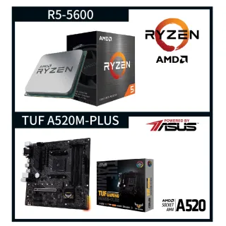【ASUS 華碩】TUF GAMING A520M-PLUS + AMD Ryzen5 5600 超值組