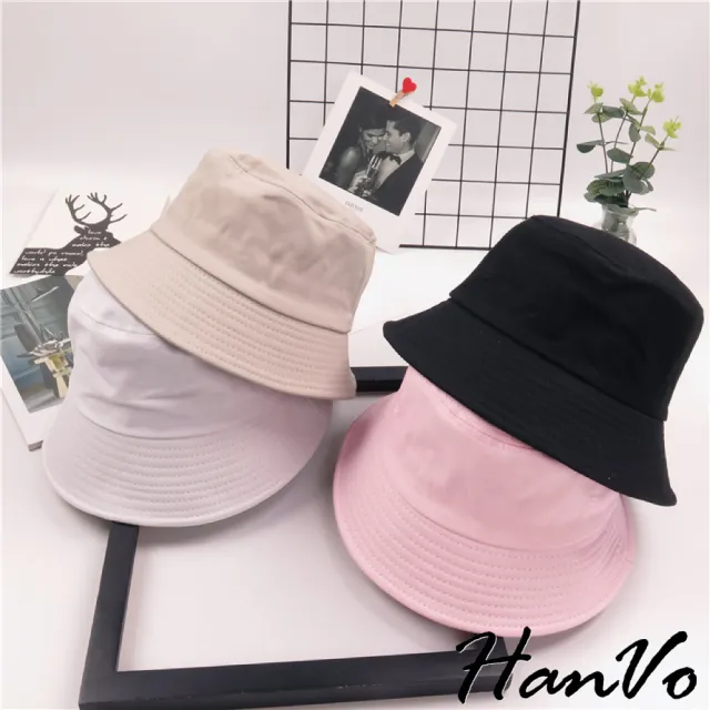 【HanVo】日系素色漁夫帽(男女可戴