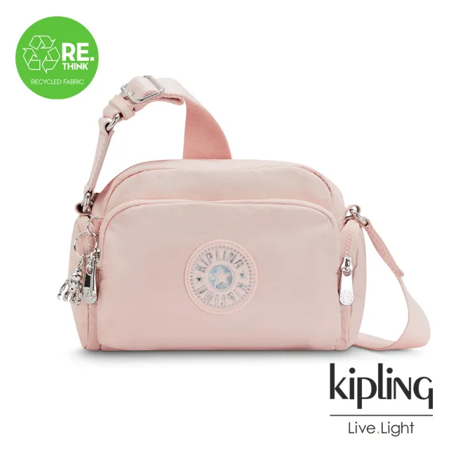【KIPLING】少女玫瑰奶油色隨身斜背包-JENERA S