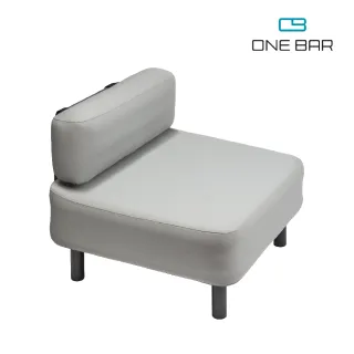 【ONE BAR 玩吧】行動充氣沙發 I type 淺灰坐墊系列(戶外休閒椅)