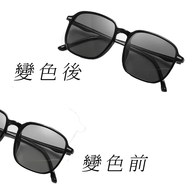 【Docomo】智能感光變色眼鏡　偏光抗紫外線鏡片　時尚男女通用款　快速感光　適用於多種場合(太陽眼鏡)